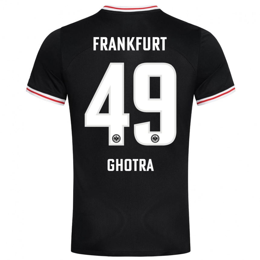 Kids Football Harpreet Ghotra #49 Black Away Jersey 2023/24 T-Shirt