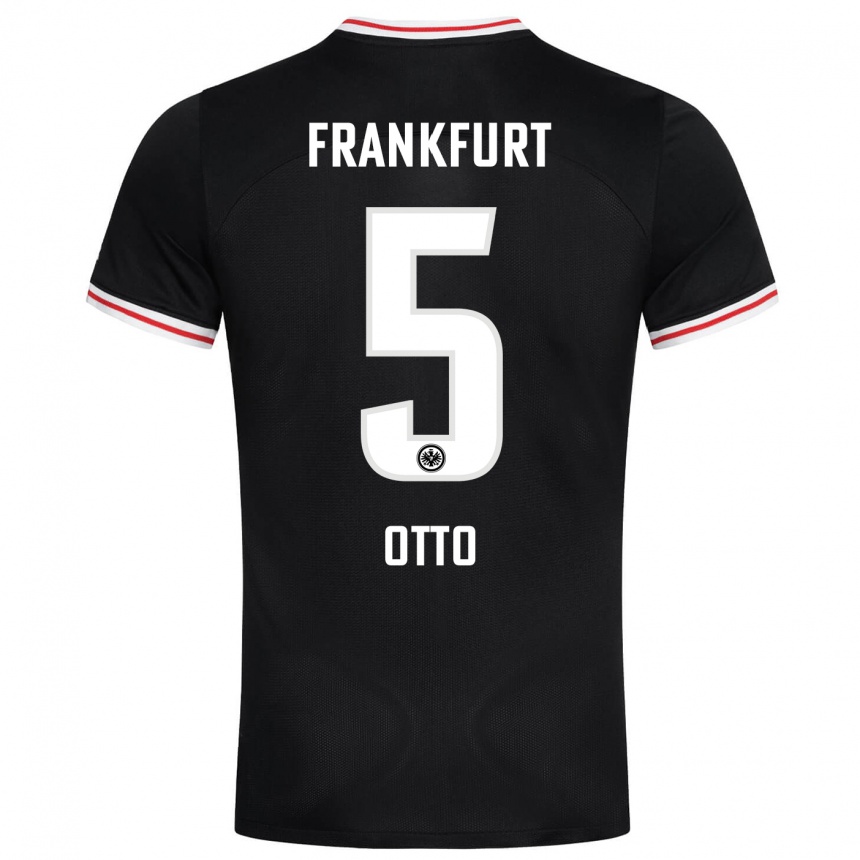 Kids Football Fynn Otto #5 Black Away Jersey 2023/24 T-Shirt