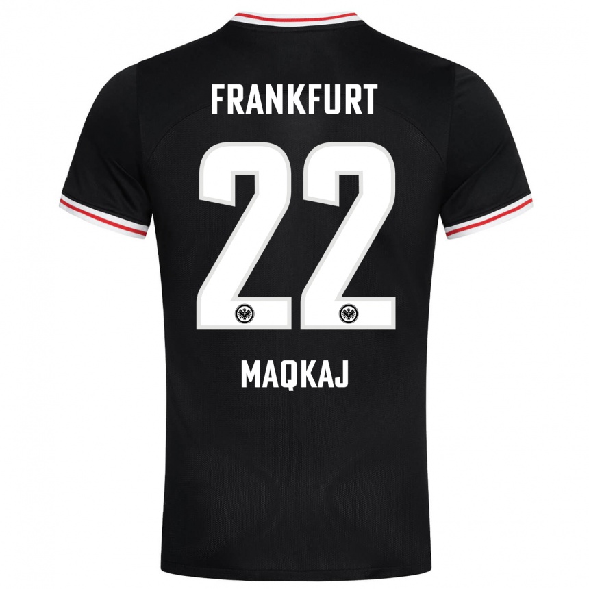 Kids Football Dritan Maqkaj #22 Black Away Jersey 2023/24 T-Shirt