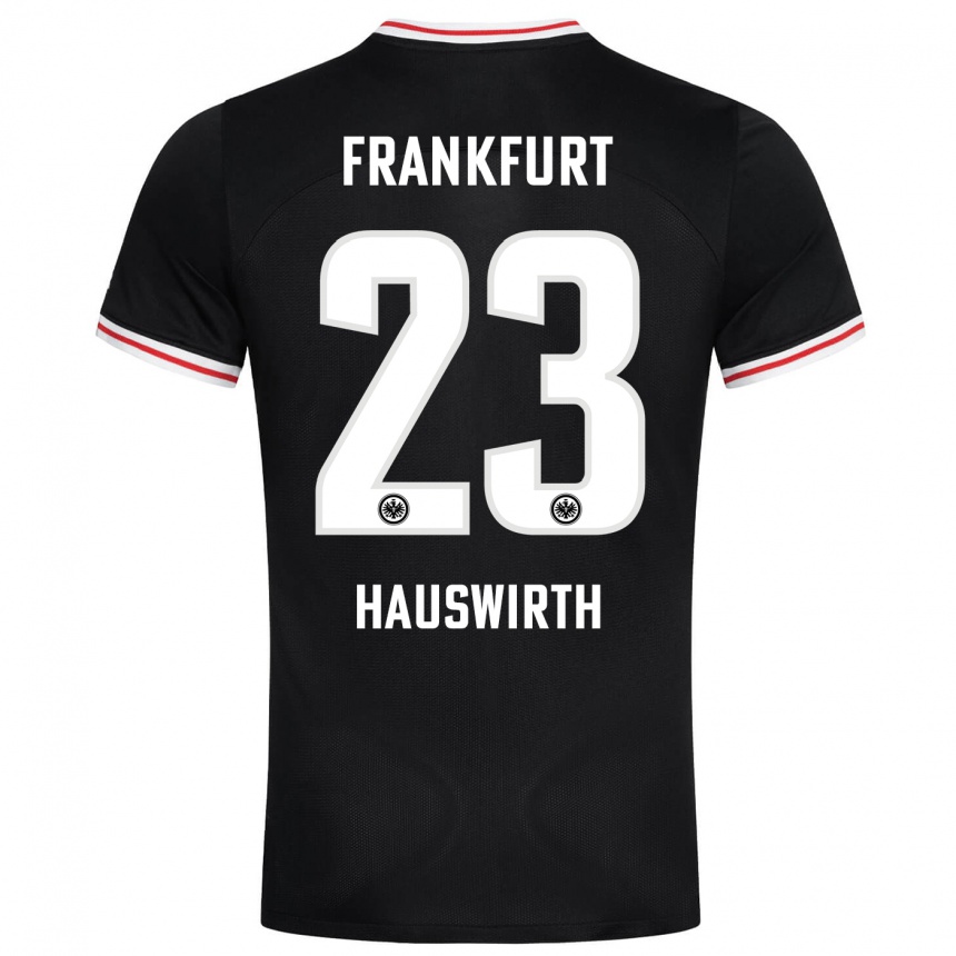 Kids Football Max Hauswirth #23 Black Away Jersey 2023/24 T-Shirt