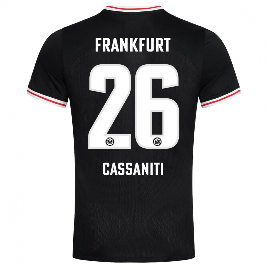 Kids Football Nino Cassaniti #26 Black Away Jersey 2023/24 T-Shirt