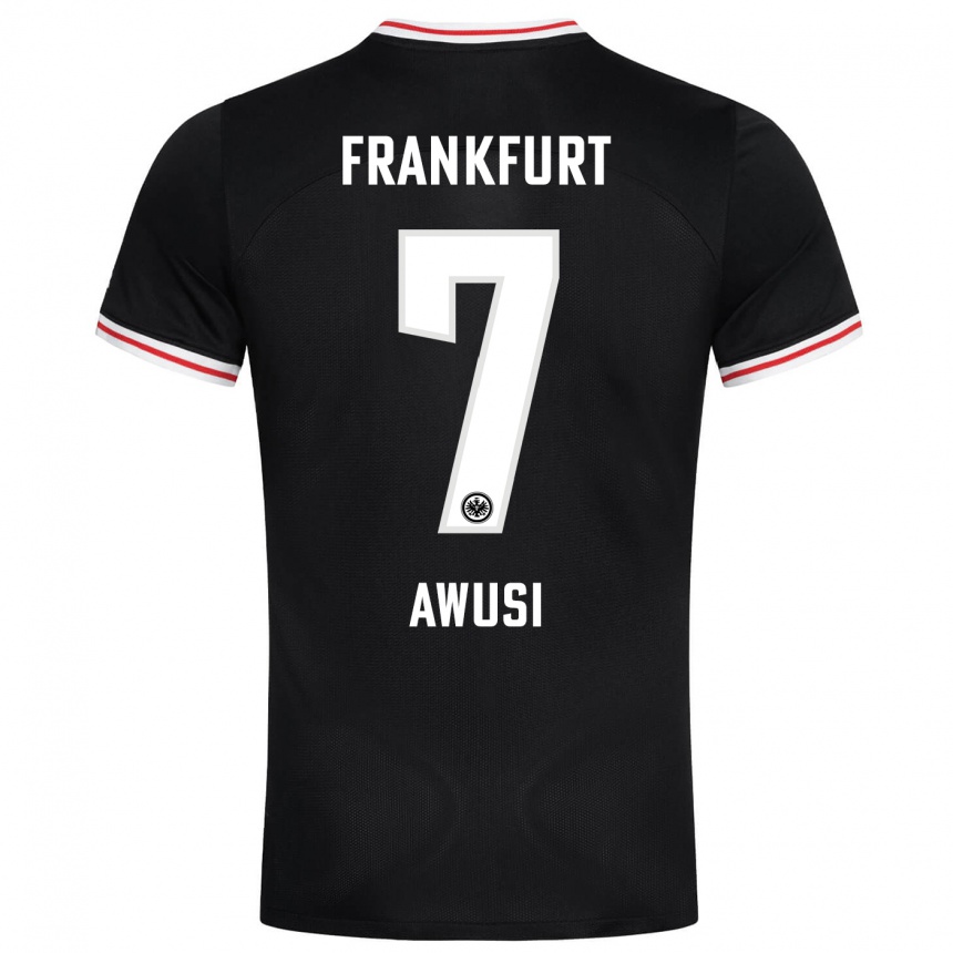 Kids Football Junior Awusi #7 Black Away Jersey 2023/24 T-Shirt