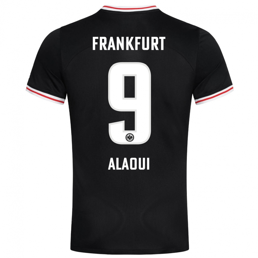 Kids Football Anas Alaoui #9 Black Away Jersey 2023/24 T-Shirt