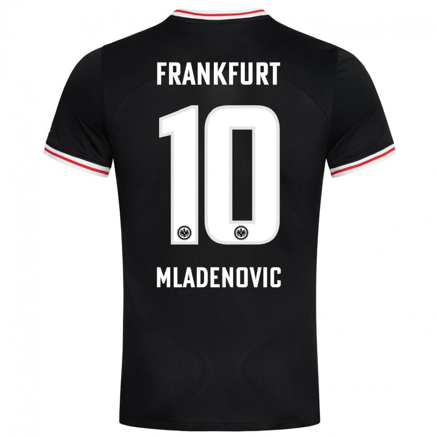 Kids Football Marko Mladenovic #10 Black Away Jersey 2023/24 T-Shirt