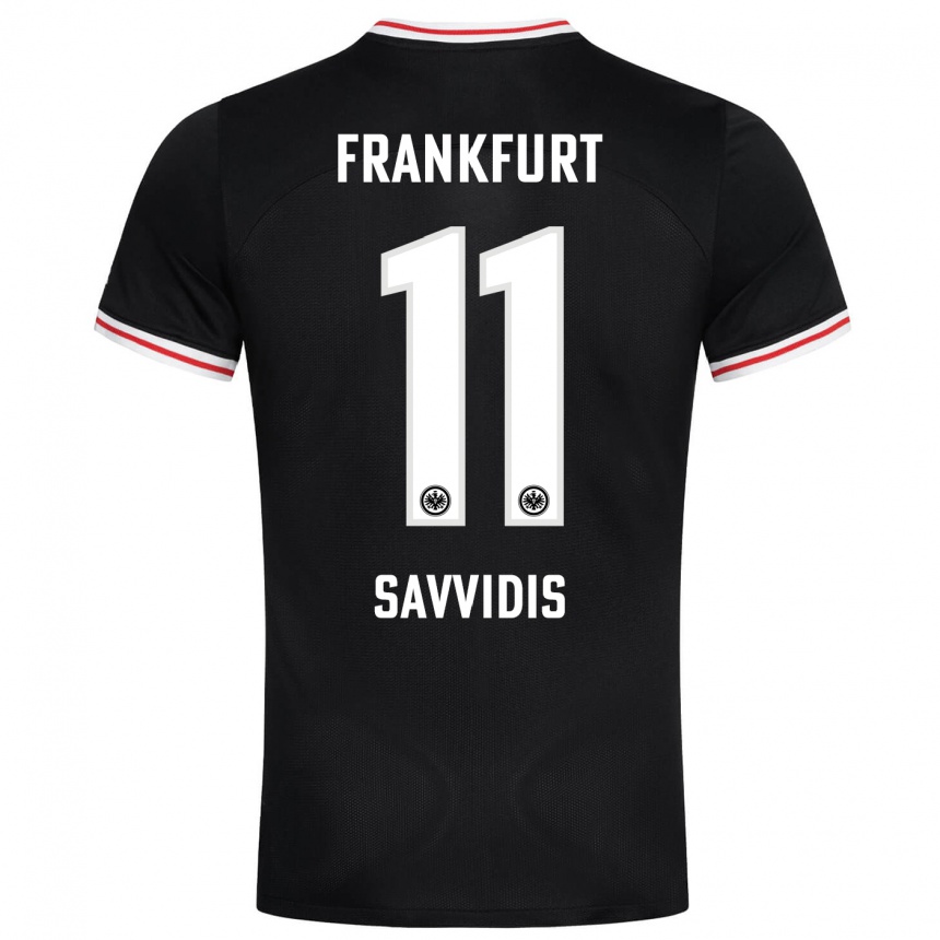 Kids Football Rafail Savvidis #11 Black Away Jersey 2023/24 T-Shirt