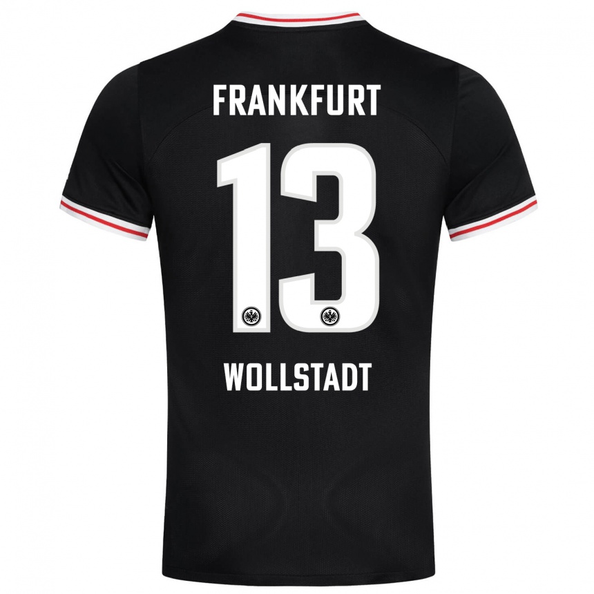 Kids Football Fabio Wollstadt #13 Black Away Jersey 2023/24 T-Shirt