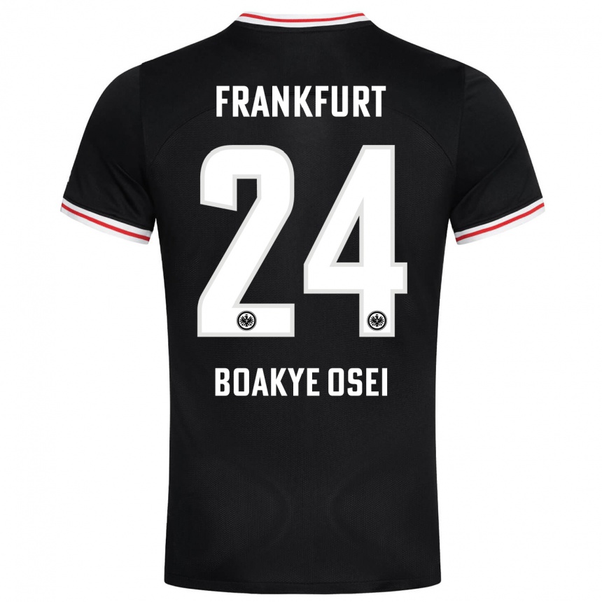 Kids Football Derek Boakye-Osei #24 Black Away Jersey 2023/24 T-Shirt