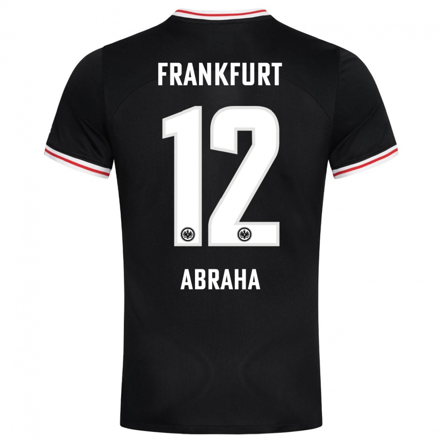 Kids Football Natnael Abraha #12 Black Away Jersey 2023/24 T-Shirt