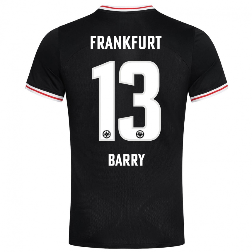 Kids Football Jasha Barry #13 Black Away Jersey 2023/24 T-Shirt