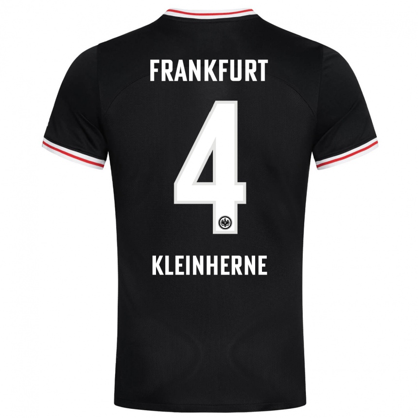 Kids Football Sophia Kleinherne #4 Black Away Jersey 2023/24 T-Shirt