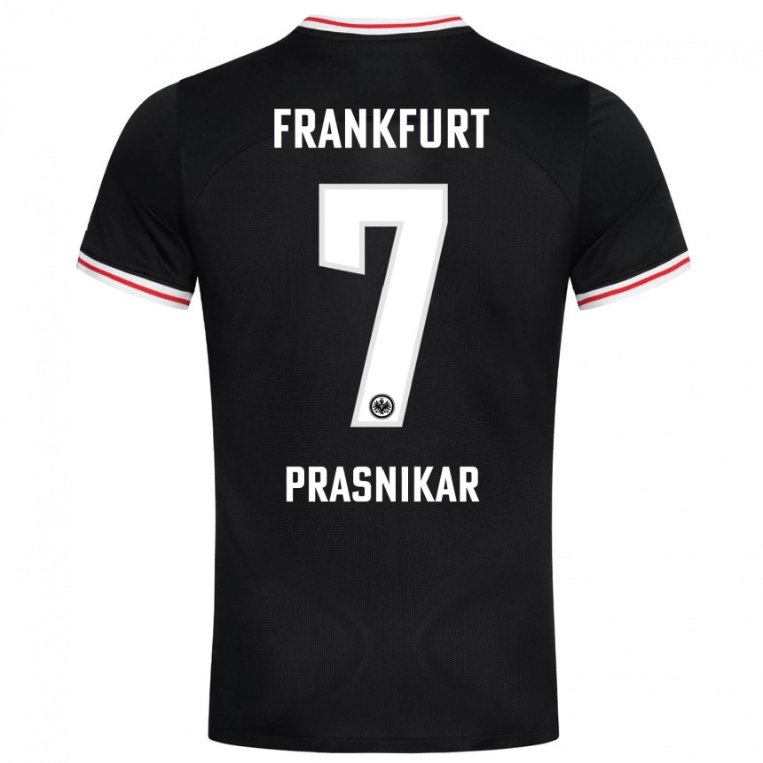 Kids Football Lara Prašnikar #7 Black Away Jersey 2023/24 T-Shirt