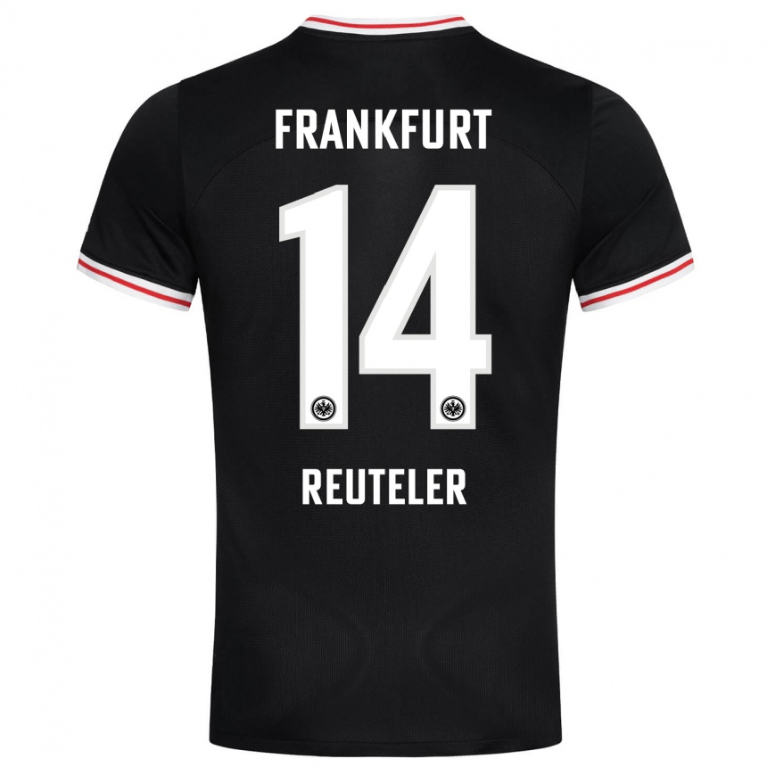 Kids Football Geraldine Reuteler #14 Black Away Jersey 2023/24 T-Shirt