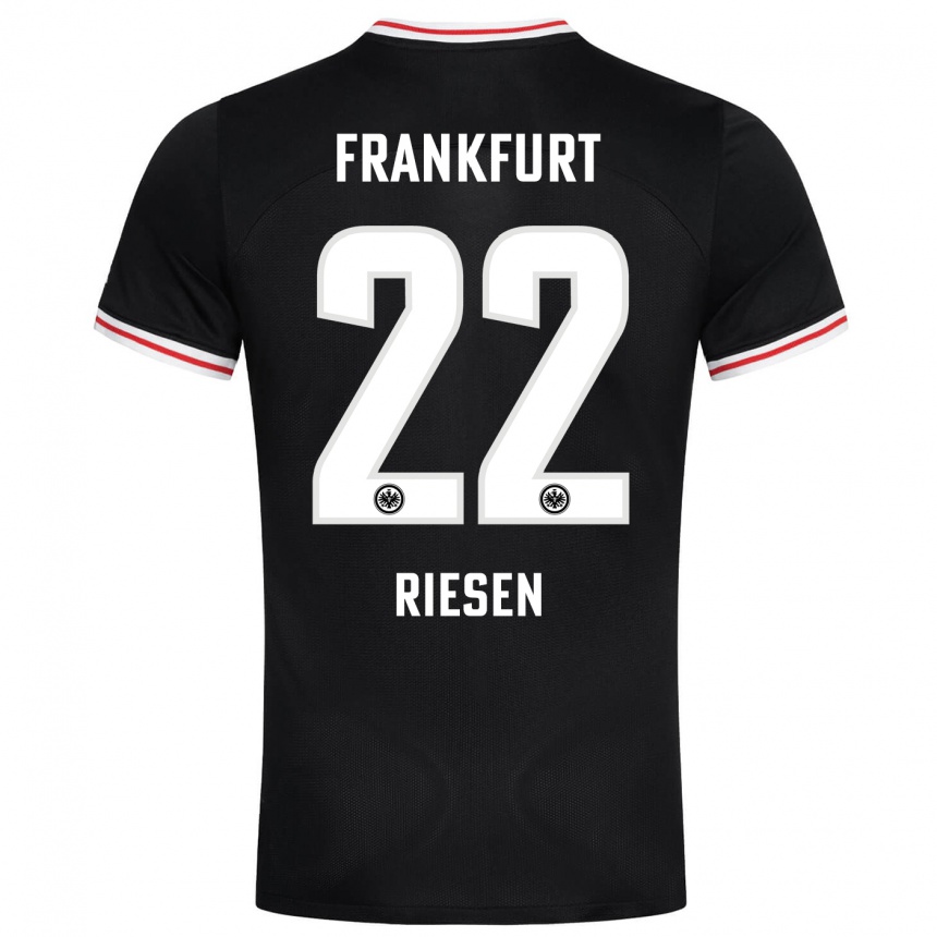 Kids Football Nadine Riesen #22 Black Away Jersey 2023/24 T-Shirt