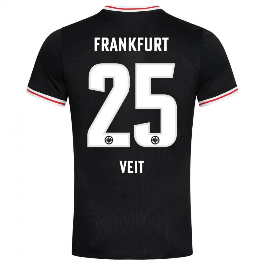 Kids Football Jella Veit #25 Black Away Jersey 2023/24 T-Shirt