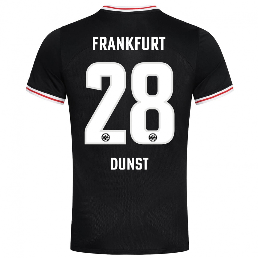 Kids Football Barbara Dunst #28 Black Away Jersey 2023/24 T-Shirt