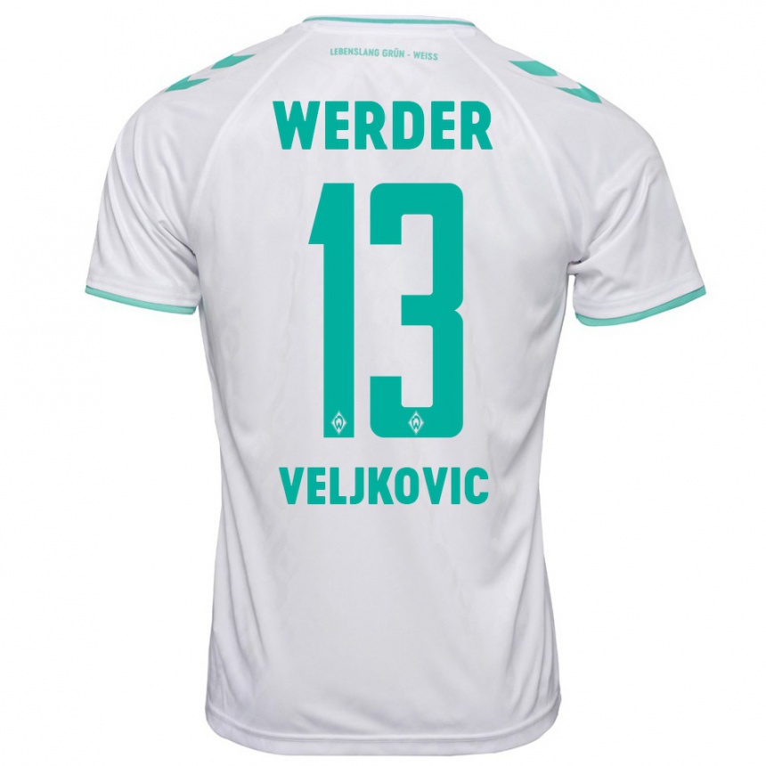 Kids Football Milos Veljkovic #13 White Away Jersey 2023/24 T-Shirt