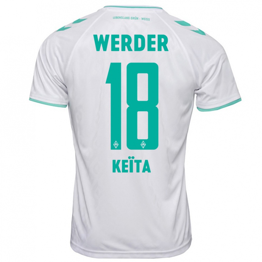 Kids Football Naby Keïta #18 White Away Jersey 2023/24 T-Shirt