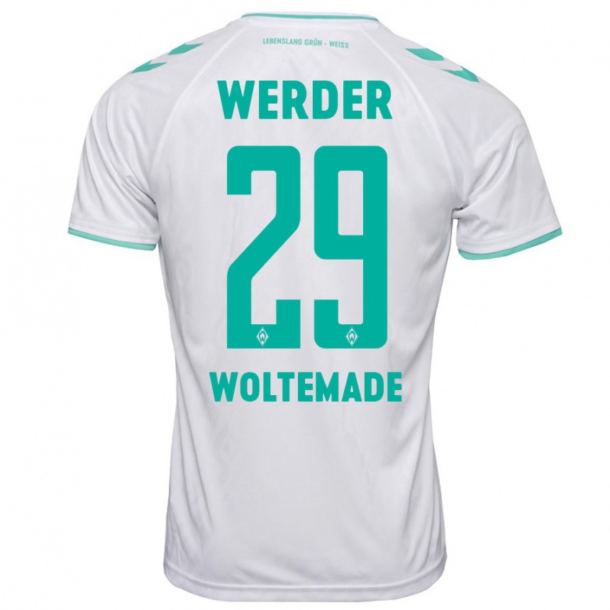 Kids Football Nick Woltemade #29 White Away Jersey 2023/24 T-Shirt