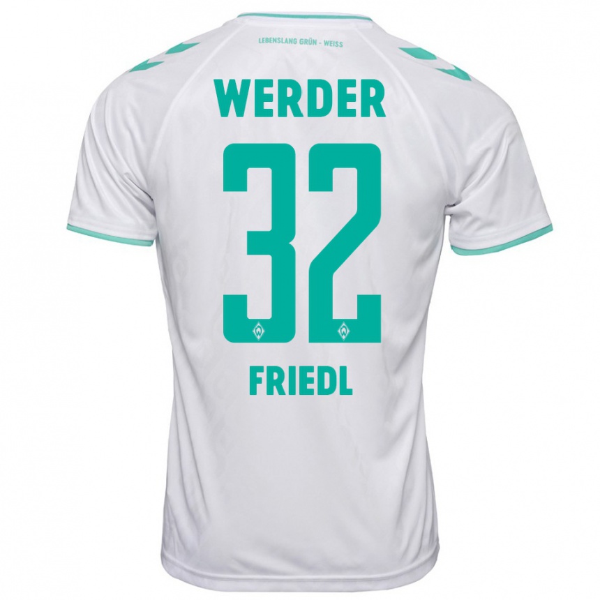 Kids Football Marco Friedl #32 White Away Jersey 2023/24 T-Shirt