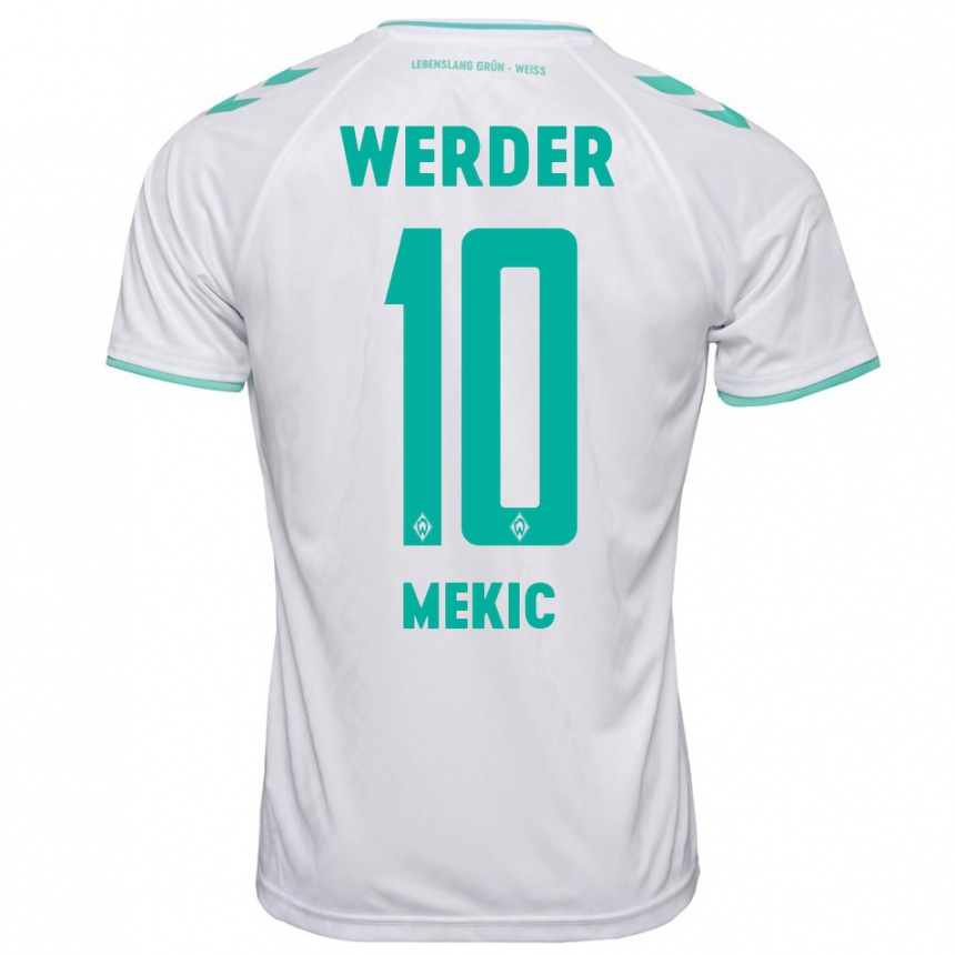 Kids Football Elmin Mekic #10 White Away Jersey 2023/24 T-Shirt