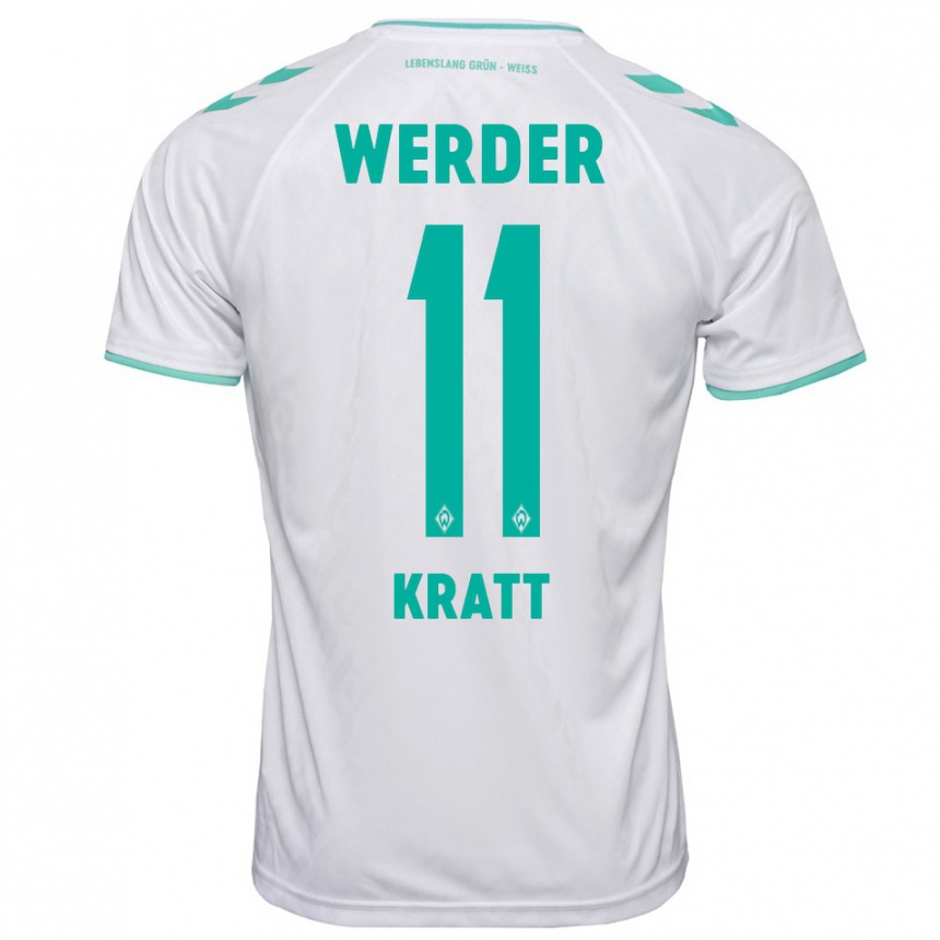 Kids Football Ronan Kratt #11 White Away Jersey 2023/24 T-Shirt