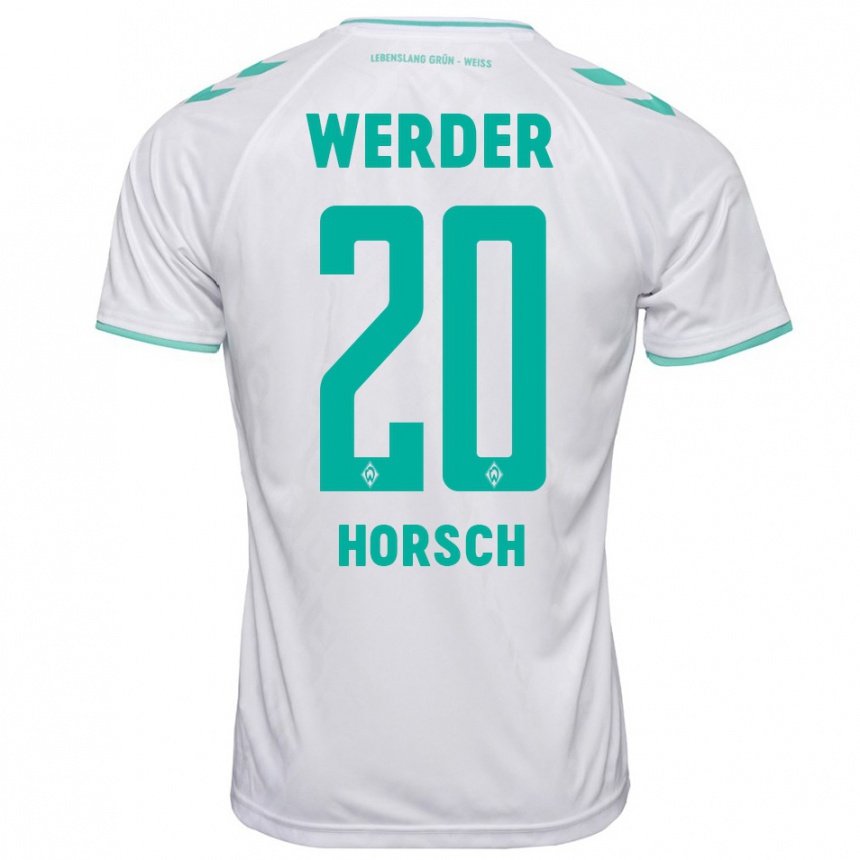 Kids Football Jonas Horsch #20 White Away Jersey 2023/24 T-Shirt