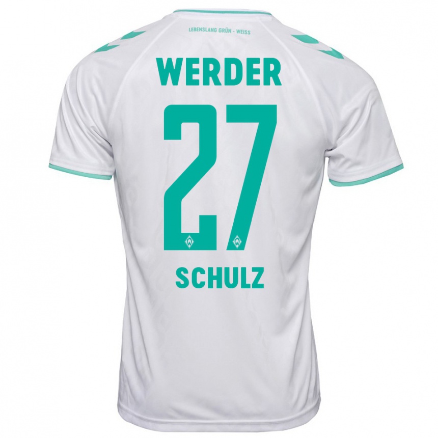Kids Football Ole Schulz #27 White Away Jersey 2023/24 T-Shirt