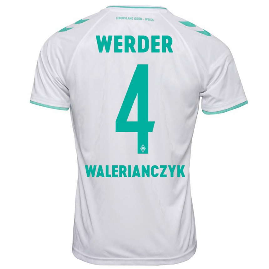 Kids Football Dennis Walerianczyk #4 White Away Jersey 2023/24 T-Shirt