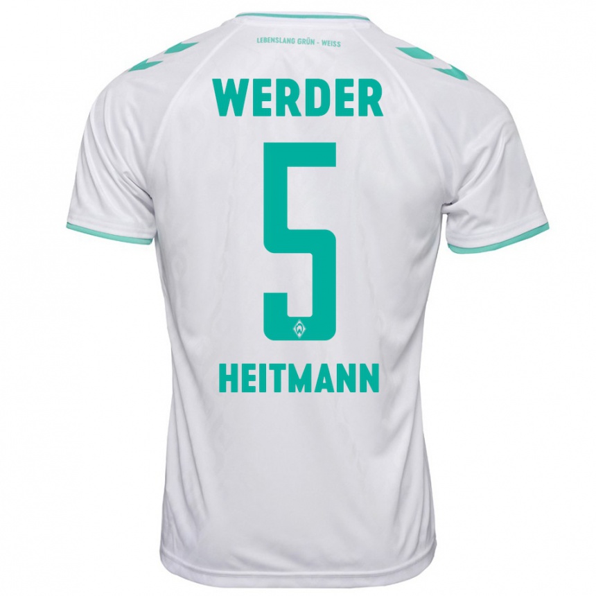 Kids Football Mats Heitmann #5 White Away Jersey 2023/24 T-Shirt