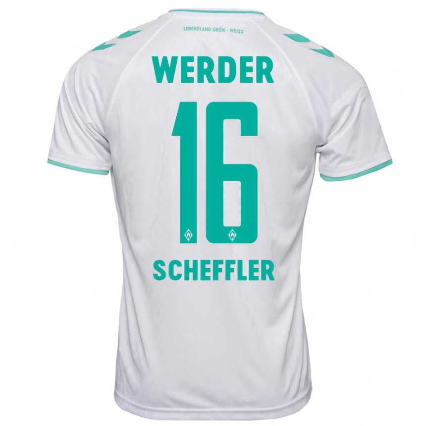 Kids Football Ian Scheffler #16 White Away Jersey 2023/24 T-Shirt