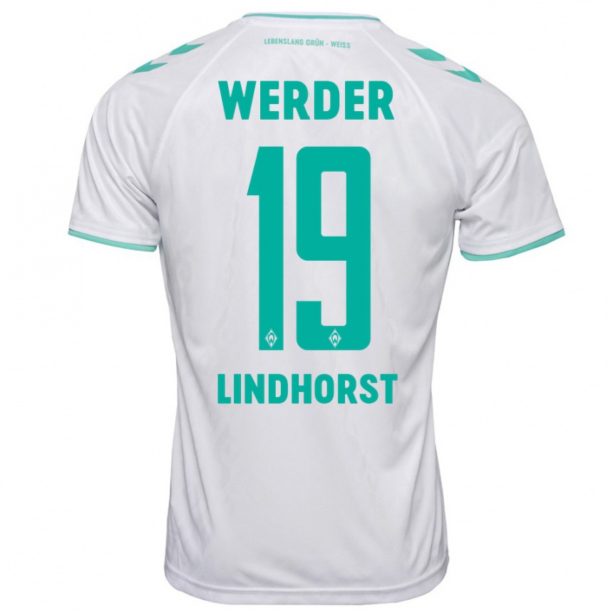 Kids Football Jerrit Lindhorst #19 White Away Jersey 2023/24 T-Shirt