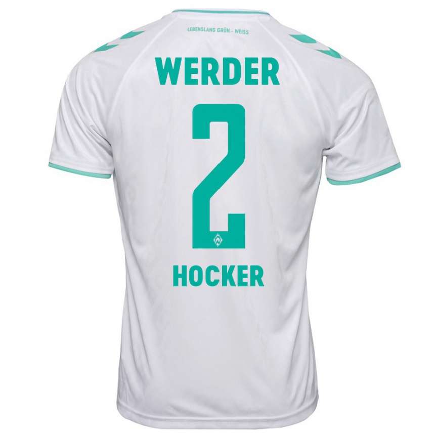 Kids Football Luca Höcker #2 White Away Jersey 2023/24 T-Shirt