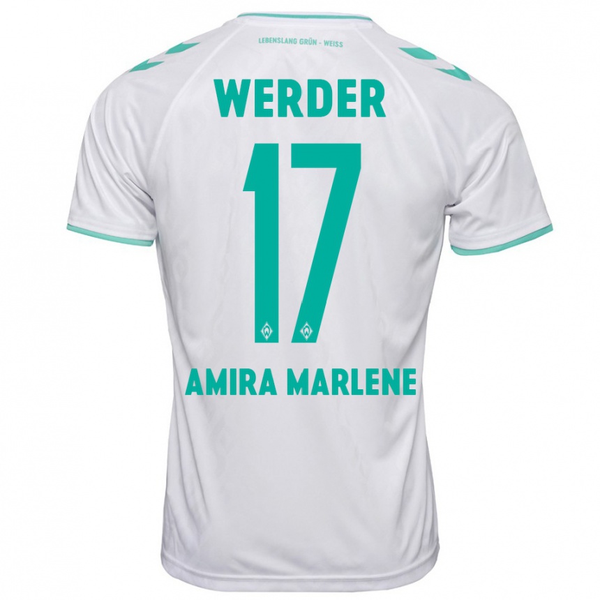 Kids Football Amira Marlene Dahl #17 White Away Jersey 2023/24 T-Shirt