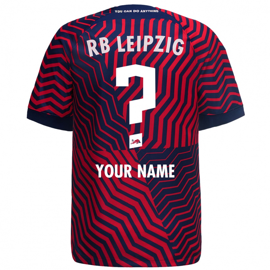 Kids Football Your Name #0 Blue Red Away Jersey 2023/24 T-Shirt