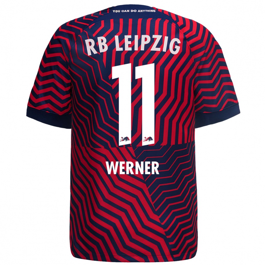 Kids Football Timo Werner #11 Blue Red Away Jersey 2023/24 T-Shirt