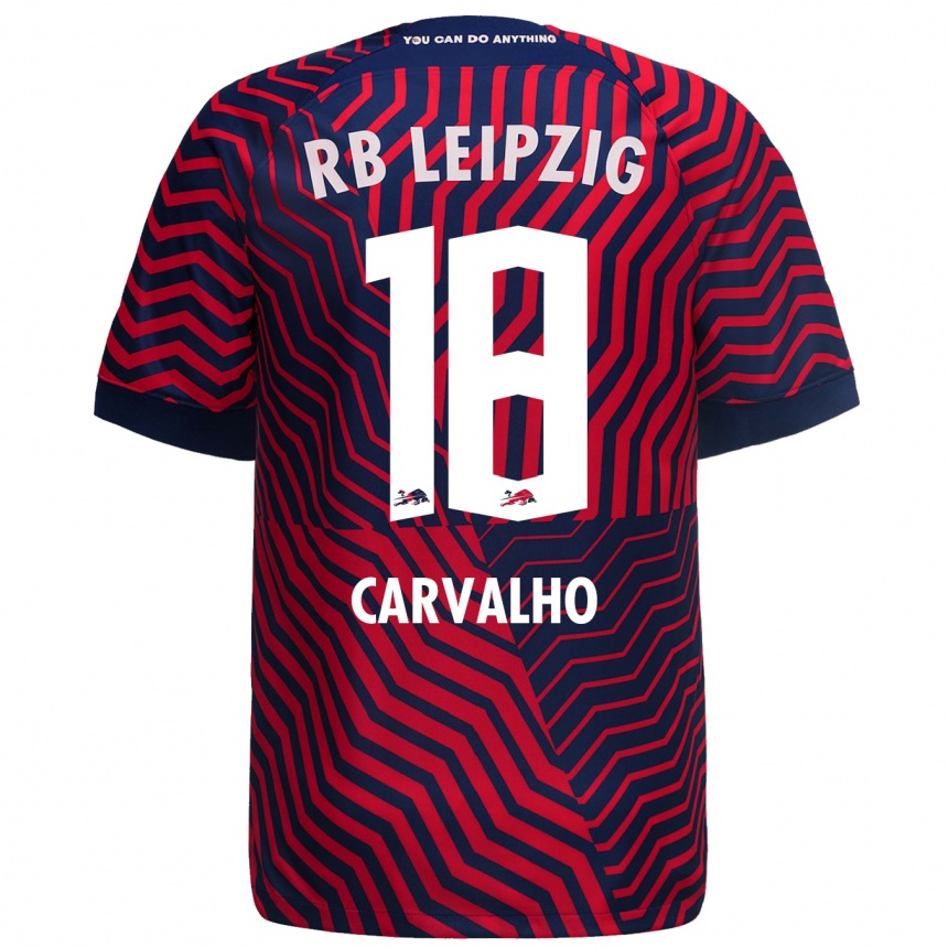 Kids Football Fabio Carvalho #18 Blue Red Away Jersey 2023/24 T-Shirt