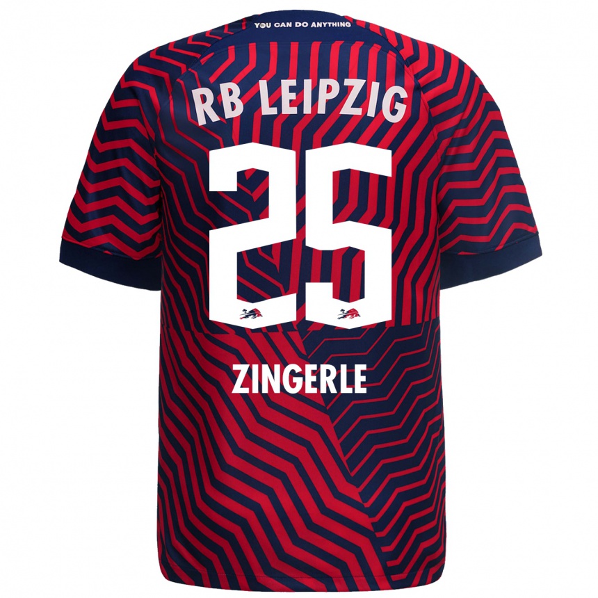 Kids Football Leopold Zingerle #25 Blue Red Away Jersey 2023/24 T-Shirt