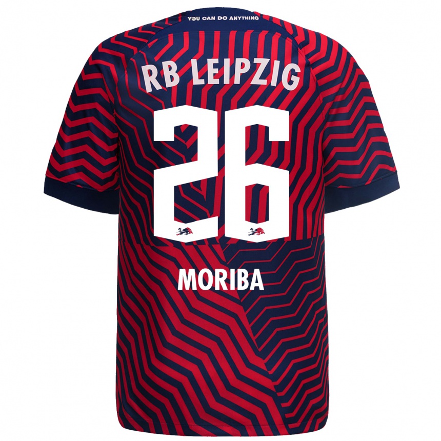 Kids Football Ilaix Moriba #26 Blue Red Away Jersey 2023/24 T-Shirt