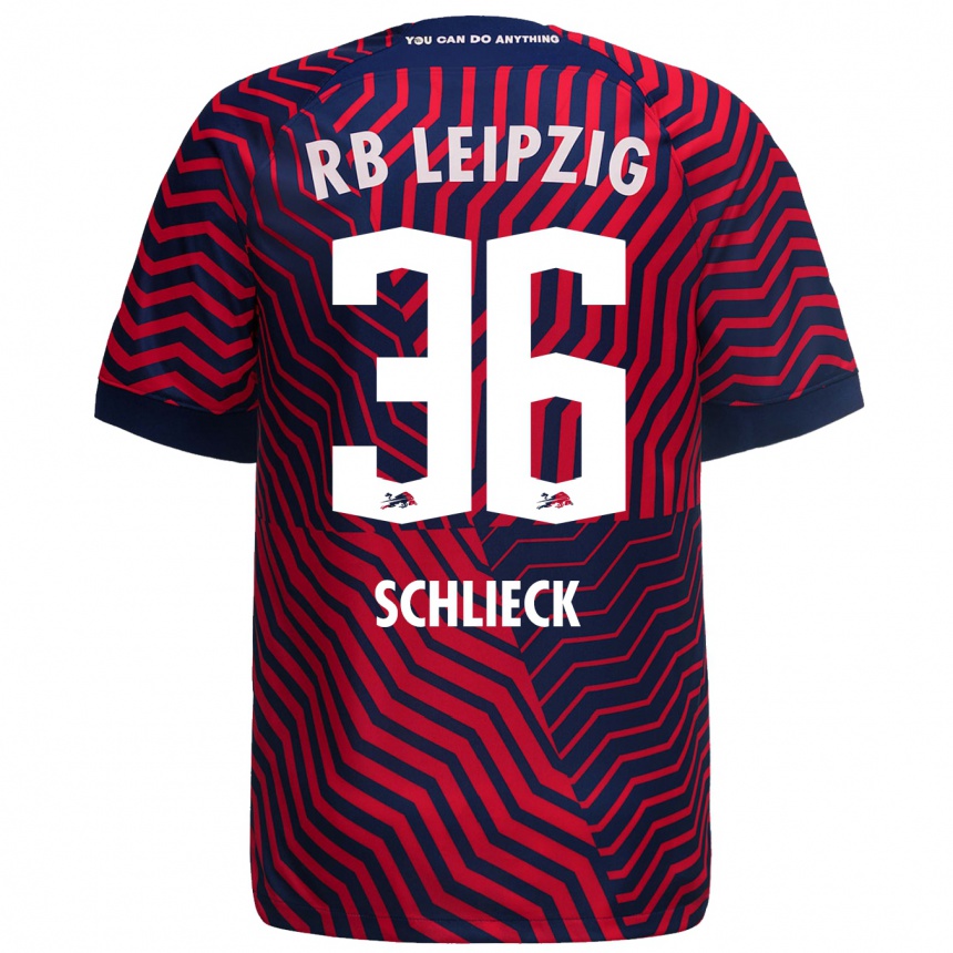 Kids Football Timo Schlieck #36 Blue Red Away Jersey 2023/24 T-Shirt