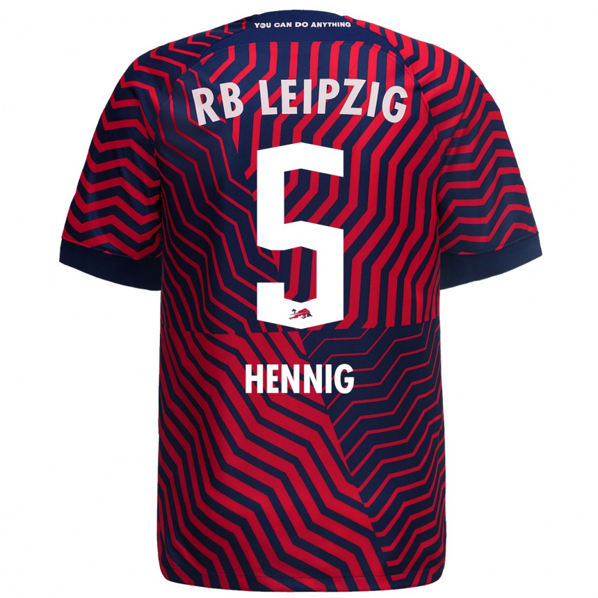 Kids Football Lenny Hennig #5 Blue Red Away Jersey 2023/24 T-Shirt