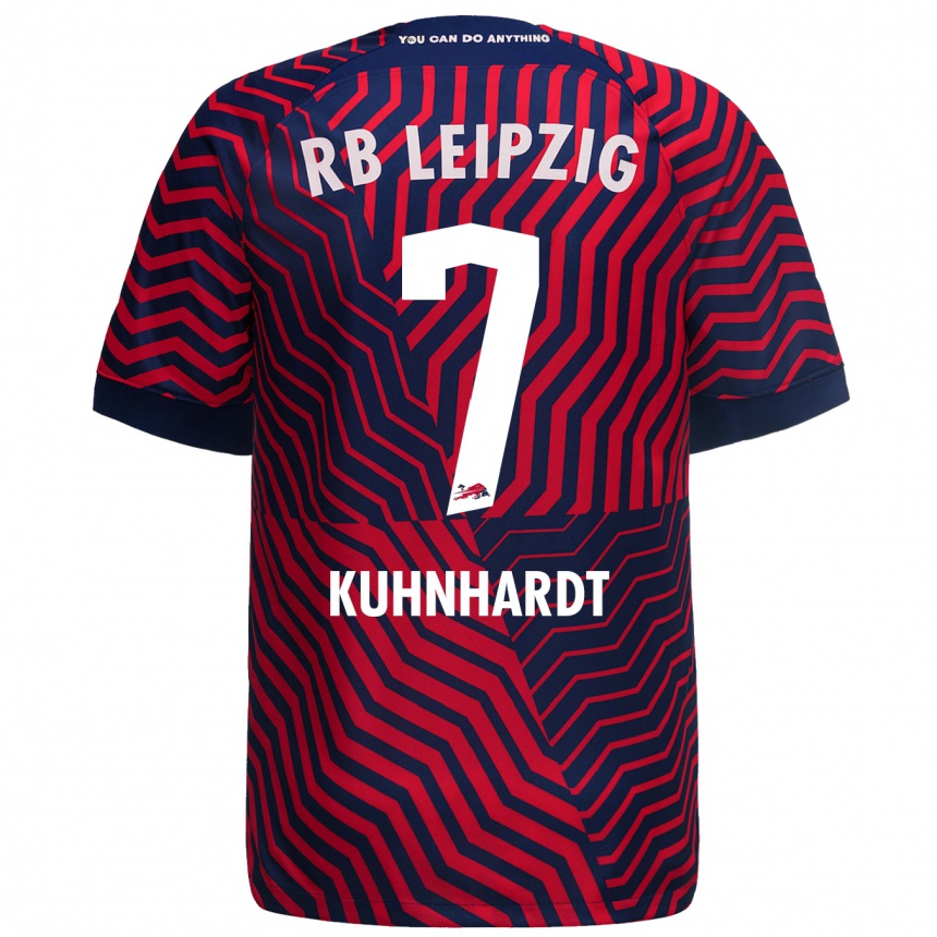 Kids Football Paul Kühnhardt #7 Blue Red Away Jersey 2023/24 T-Shirt