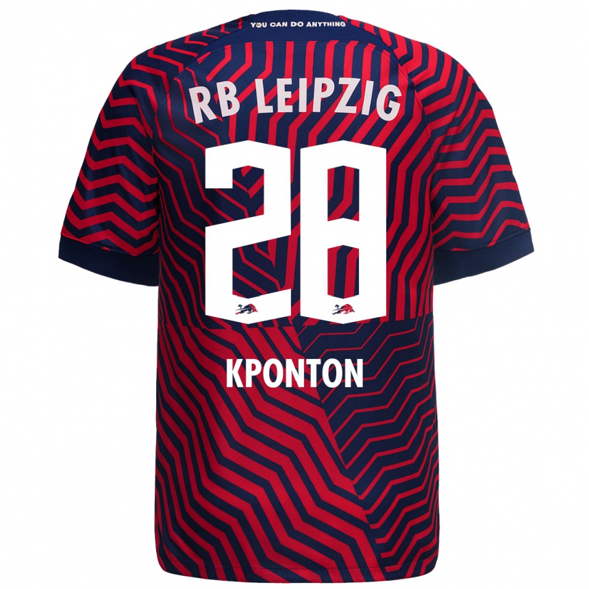 Kids Football Marwan Kponton #28 Blue Red Away Jersey 2023/24 T-Shirt