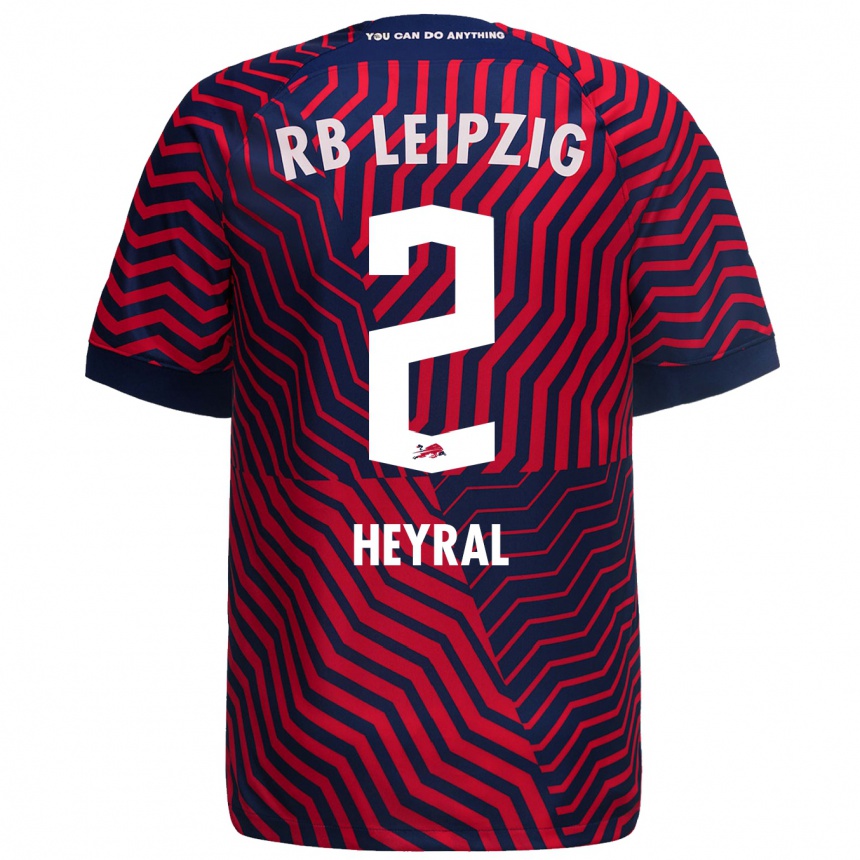 Kids Football Neo Heyral #2 Blue Red Away Jersey 2023/24 T-Shirt