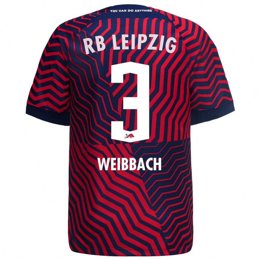 Kids Football Noah Weißbach #3 Blue Red Away Jersey 2023/24 T-Shirt