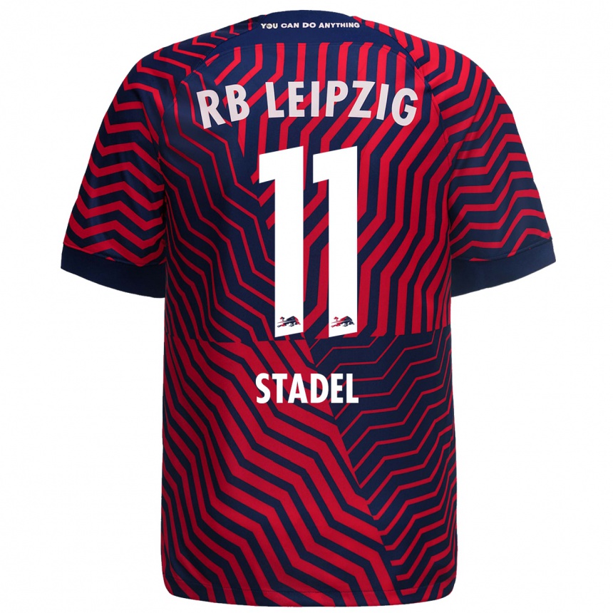 Kids Football Maddox Stadel #11 Blue Red Away Jersey 2023/24 T-Shirt