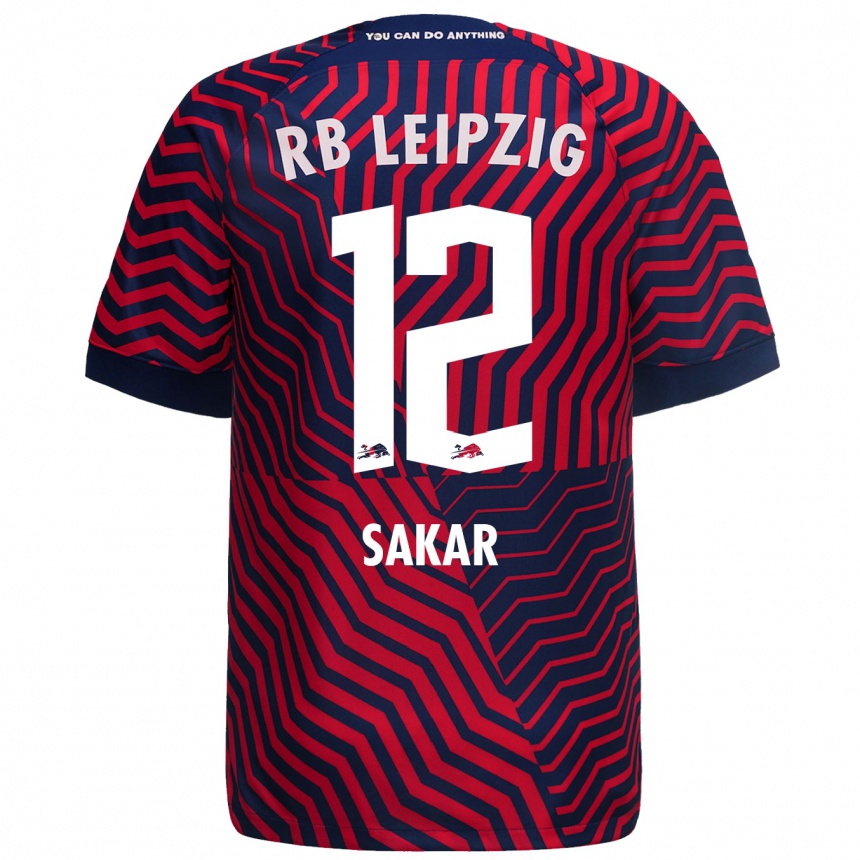 Kids Football Faik Sakar #12 Blue Red Away Jersey 2023/24 T-Shirt