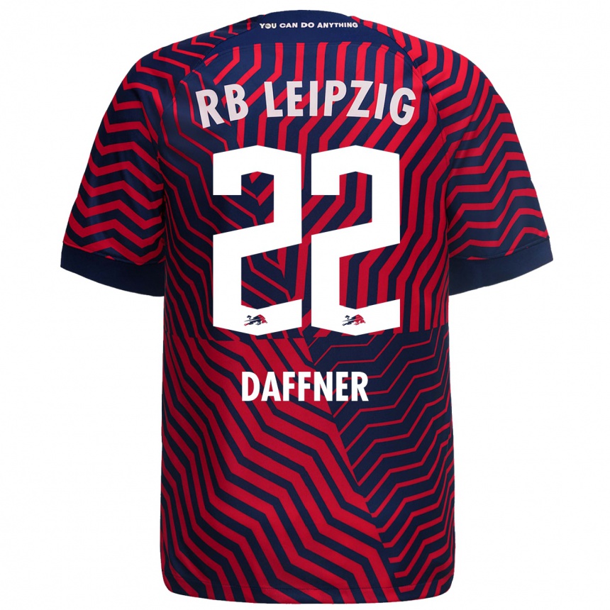 Kids Football Felix Daffner #22 Blue Red Away Jersey 2023/24 T-Shirt