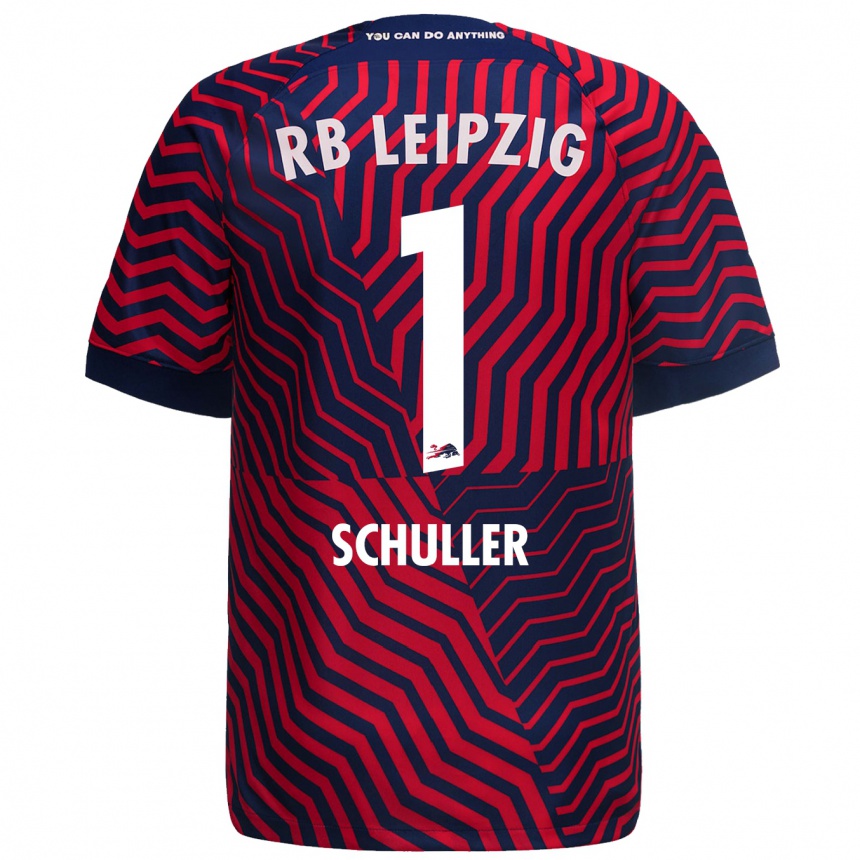 Kids Football Gina Schüller #1 Blue Red Away Jersey 2023/24 T-Shirt