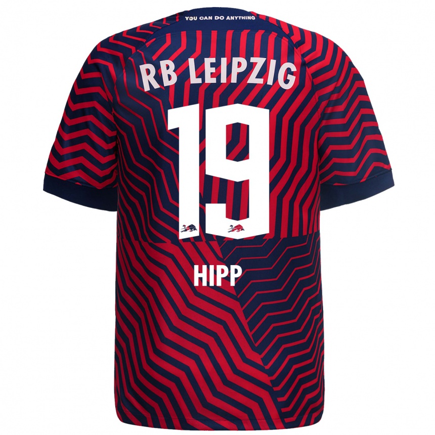 Kids Football Jenny Hipp #19 Blue Red Away Jersey 2023/24 T-Shirt