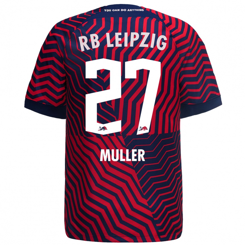 Kids Football Marlene Müller #27 Blue Red Away Jersey 2023/24 T-Shirt